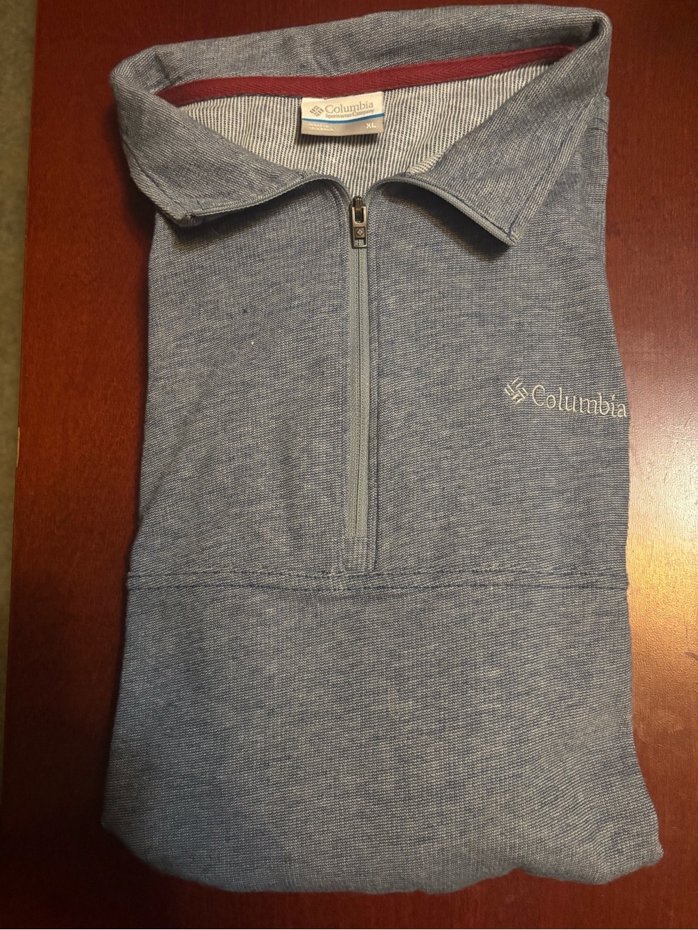 Columbia men’s Heathered Blue Half-Zip Pullover